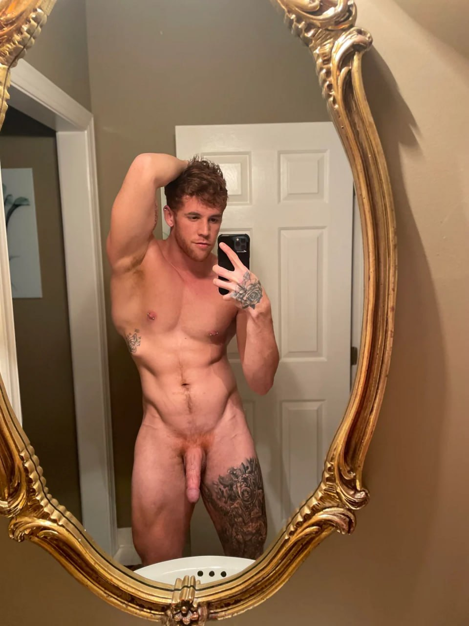 Hung Gym Jock in Mirror